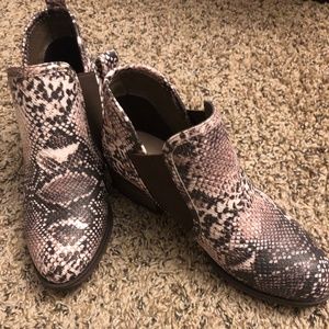 Snakeskin booties